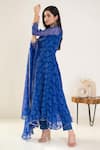 SUTI KAPDA_Blue Chiffon Hand Embroidered Gota Round Hem Anarkali Set _Online_at_Aza_Fashions