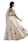 Buy_SUTI KAPDA_Off White Saatan Silk Hand Embroidered Lotus Leaf Pattern Lehenga Blouse Set 