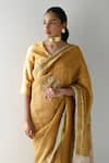 Buy_Shorshe Clothing_Gold Crushed Tissue Hand Embroidered Bead Woven Saree _Online_at_Aza_Fashions