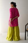 Shop_Shorshe Clothing_Pink Silk Brocade Woven Floral V Neck Kurta And Sharara Set _at_Aza_Fashions