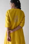 Shop_Shorshe Clothing_Yellow Handloom Tissue Embroidery Zardozi Round Work Kurta And Skirt Set _at_Aza_Fashions