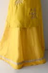 Buy_Shorshe Clothing_Yellow Handloom Tissue Embroidery Zardozi Round Work Kurta And Skirt Set 