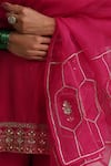 Shop_Weaver Story_Fuchsia Kurta And Gharara Chanderi Hand Embroidered Gota Patti Halter Work Set 