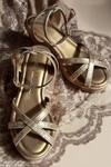 Phenominaal_Gold Sepia Criss-cross Wedges _Online_at_Aza_Fashions