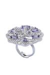 Moh-Maya by Disha Khatri_Silver Plated Zari Amethyst And Zircon Stone Studded Ring _Online_at_Aza_Fashions