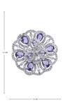 Shop_Moh-Maya by Disha Khatri_Silver Plated Zari Amethyst And Zircon Stone Studded Ring 