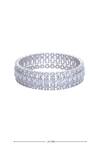 Shop_Moh-Maya By Disha Khatri_Silver Plated Zari, Diamonds Moissanite And Zircon Studded Bangles - Set Of 2 _Online_at_Aza_Fashions