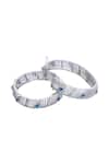 Shop_Moh-Maya By Disha Khatri_Silver Plated Zari, Diamonds Moissanite Embellished Bangles - Set Of 2 _at_Aza_Fashions