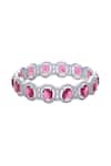 Buy_Moh-Maya by Disha Khatri_Silver Plated Zari, Diamonds Zircon And Ruby Stone Embellished Bangles - Set Of 2 _Online_at_Aza_Fashions