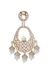 Buy_Moh-Maya By Disha Khatri_Gold Plated Zari, Mirrors Zircon And Moissanite Embellished Earrings _Online_at_Aza_Fashions