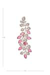 Moh-Maya By Disha Khatri_Gold Plated Zari, Metallic Thread Zircon Leaf Vine Pattern Embellished Earrings _at_Aza_Fashions