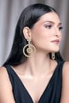 Buy_Moh-Maya by Disha Khatri_Gold Plated Pearls Embellished Danglers _at_Aza_Fashions