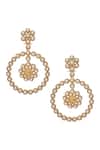 Shop_Moh-Maya by Disha Khatri_Gold Plated Pearls Embellished Danglers _at_Aza_Fashions