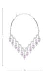 Shop_Moh-Maya By Disha Khatri_Pink Zari Geometric Chandelier Carved Necklace Set 
