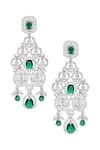 Moh-Maya By Disha Khatri_Green Zari, Stones, Diamonds Zircon Embellished Jewellery Set _at_Aza_Fashions