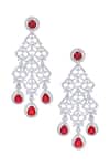 Moh-Maya By Disha Khatri Red Zari, Diamonds, Stones Ruby And Zircon Embellished Jewellery Set at Aza Fashions Moh-Maya By Disha Khatri_Red Zari, Diamonds, Stones Ruby And Zircon Embellished Jewellery Set _at_Aza_Fashions