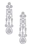 Buy_Moh-Maya By Disha Khatri_Silver Plated Zari Zircon Embellished Necklace Set _Online_at_Aza_Fashions