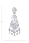 Buy_Moh-Maya by Disha Khatri_Silver Plated Moissanite Stone Floral Dangler Zircon Embellished Earrings 