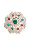 Shop_Moh-Maya by Disha Khatri_Multi Color Ruby Stone Studded Ring _at_Aza_Fashions