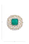 Moh-Maya by Disha Khatri_Gold Plated Moissanite Polki Embellished Ring _Online_at_Aza_Fashions