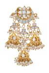 Moh-Maya by Disha Khatri_Gold Plated Pearl Embellished Earrings _Online_at_Aza_Fashions