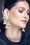 Shop_Moh-Maya by Disha Khatri_Gold Plated Pearl Embellished Earrings _Online_at_Aza_Fashions