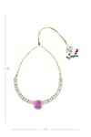 Buy_Moh-Maya by Disha Khatri_Gold Plated Amethyst Stone Embellished Pendant Necklace Set 