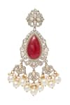 Buy_Moh-Maya by Disha Khatri_Gold Plated Ruby Zirconia Studded Necklace Set _Online_at_Aza_Fashions