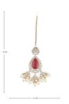 Buy_Moh-Maya by Disha Khatri_Gold Plated Ruby Zirconia Studded Necklace Set 