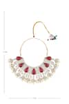 Shop_Moh-Maya by Disha Khatri_Gold Plated Ruby Zirconia Studded Necklace Set 