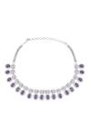 Buy_Moh-Maya by Disha Khatri_Purple Zirconia Embellished Necklace Set _Online_at_Aza_Fashions