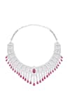 Buy_Moh-Maya by Disha Khatri_White Stone Zirconia Embellished Choker Set _Online_at_Aza_Fashions