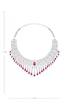 Buy_Moh-Maya by Disha Khatri_White Stone Zirconia Embellished Choker Set 