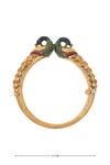 Samyukta Singhania_Gold Plated Enamel Peacock Bangles-Set of 2 _Online_at_Aza_Fashions