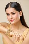 Buy_Nazaakat By Samara Singh_Gold Plated Pearls, Stones Laxmi Studded Bangles-Set of 2 _at_Aza_Fashions