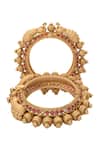 Shop_Nazaakat By Samara Singh_Gold Plated Zari, Stones Jadau Embellished 2 Pcs Bangles _at_Aza_Fashions
