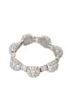 Shop_Nazaakat By Samara Singh_Silver Plated Imitation Diamonds Lab Embellished Bracelet _at_Aza_Fashions