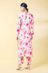 Shop_Kalakaari By Sagarika_Pink Silk Muslin Print Floral Bloom Kurta Pant Set For Kids_at_Aza_Fashions