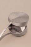 Ampm_Silver Textured Linea Metallic Round Sling Bag _Online_at_Aza_Fashions