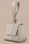 Ampm_Silver Aiday Metallic Textured Wristlet Bag _Online_at_Aza_Fashions