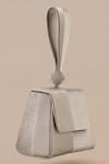 Buy_Ampm_Silver Aiday Metallic Textured Wristlet Bag 