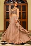 Shop_Ajiesh Oberoi_Pink Wire Lurex Embroidered Bead Sweetheart Saanvi Flared Lehenga Set _Online_at_Aza_Fashions