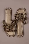 Buy_Phenominaal_Gold Crystals Cleopatra Stones Embellished Sandals _at_Aza_Fashions