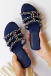 Buy_Phenominaal_Blue Crystals Cleopatra Work Sandals _at_Aza_Fashions