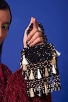 Buy_FOREVER NOOR_Black Crystals Daphne Studded Bag _at_Aza_Fashions