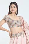 Shop_Anamika Khanna_Pink Embroidered Dori Scoop Blouse Lehenga Set _Online_at_Aza_Fashions