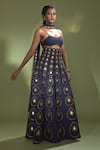 Shop_Aurul_Blue Eri Silk Embellished Zari Sweetheart Bead Lehenga Set _Online_at_Aza_Fashions