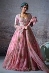 Buy_Mahima Mahajan_Pink Organza Embroidered Mirror Adira Floral Print Anarkali With Dupatta _Online_at_Aza_Fashions