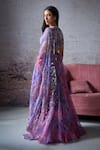 Shop_Mahima Mahajan_Purple Organza Print Floral Zero Neck Somya Bloom Lehenga Set _at_Aza_Fashions