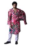 Buy_Mahima Mahajan_Pink Satin Organza Print Gardenia Apurva Kurta With Pant _Online_at_Aza_Fashions